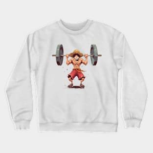 luffy lifting weight Crewneck Sweatshirt